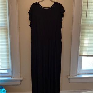 Black Jumpsuit with Pearl neck detail *BRAND NEW*